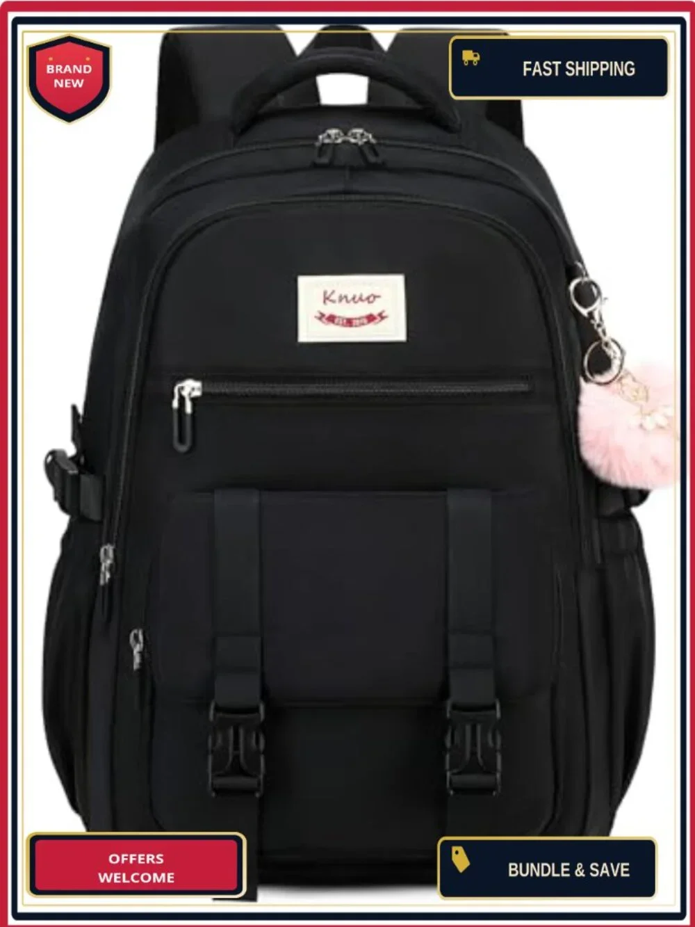 Large Capacity Anti-Theft Laptop Backpack with USB Port for Women Men Travel